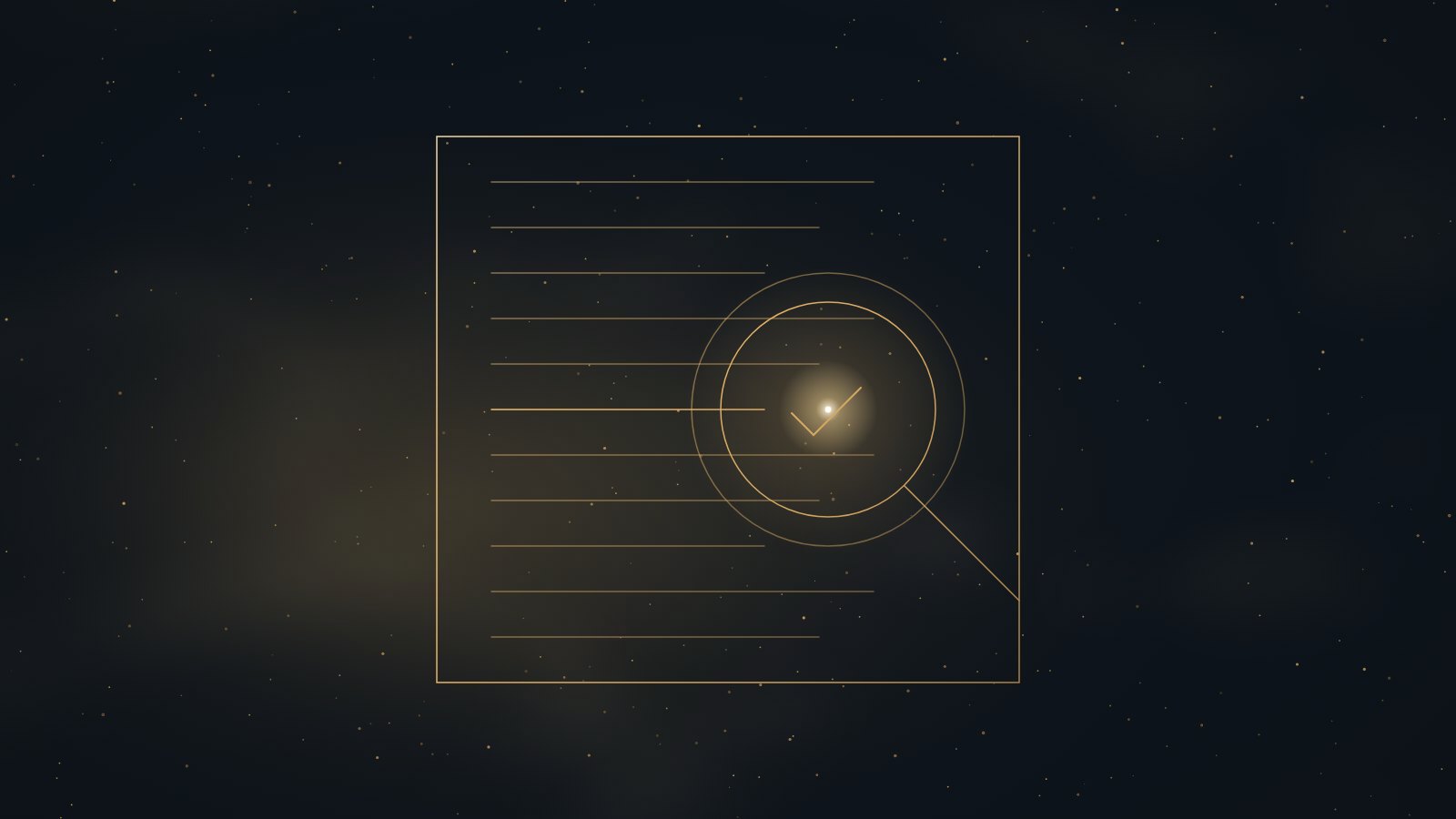 Ruled lines of a script under a lens, one line marked